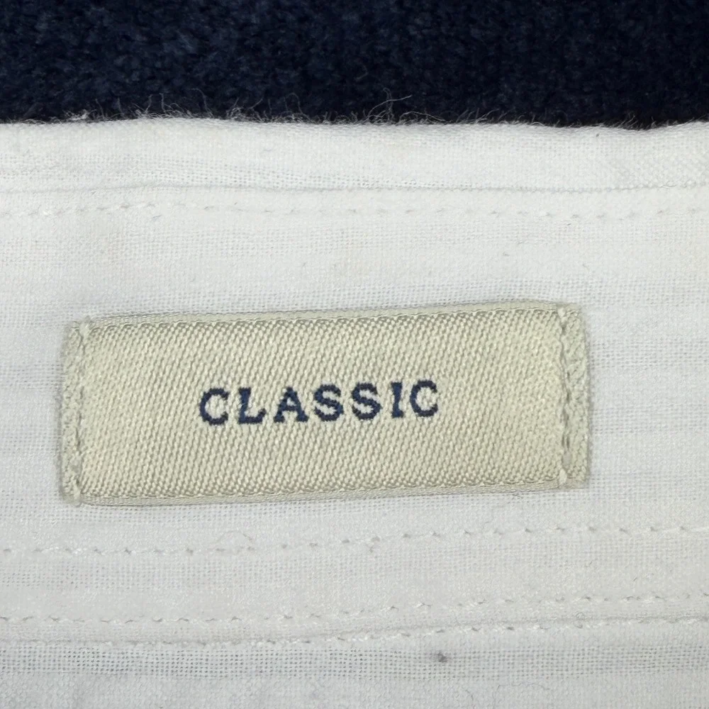 J. Crew Seersucker Mens XXLT Button Down Shirt White Organic Cotton Striped